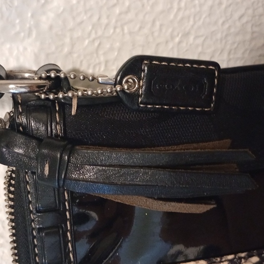 Coach Signature Black Python Embossed Crossbody - image 5